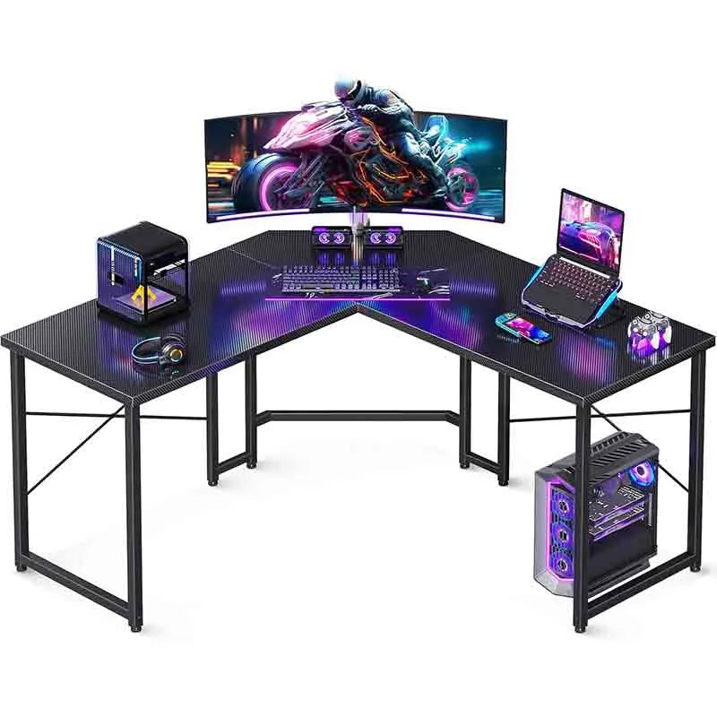 Yoobure L Shaped Gaming Desk, Corner Desk Gaming Table for Home Office, Computer Desk Sturdy Writing Workstation