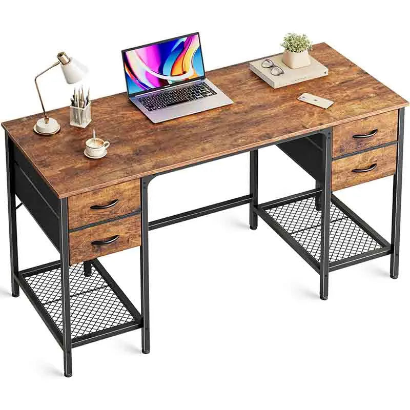 Yoobure 47 Inch Computer Desk with 4 Drawers, Office Desk with Mesh Shelf, Gaming Desk, Large Storage