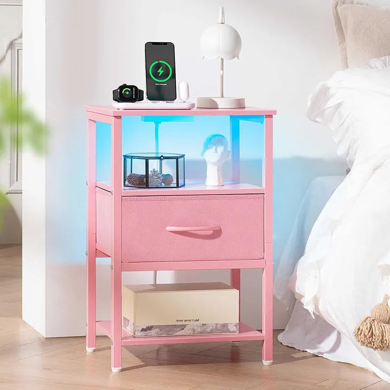 Yoobure 1-Drawer Nightstand with LED