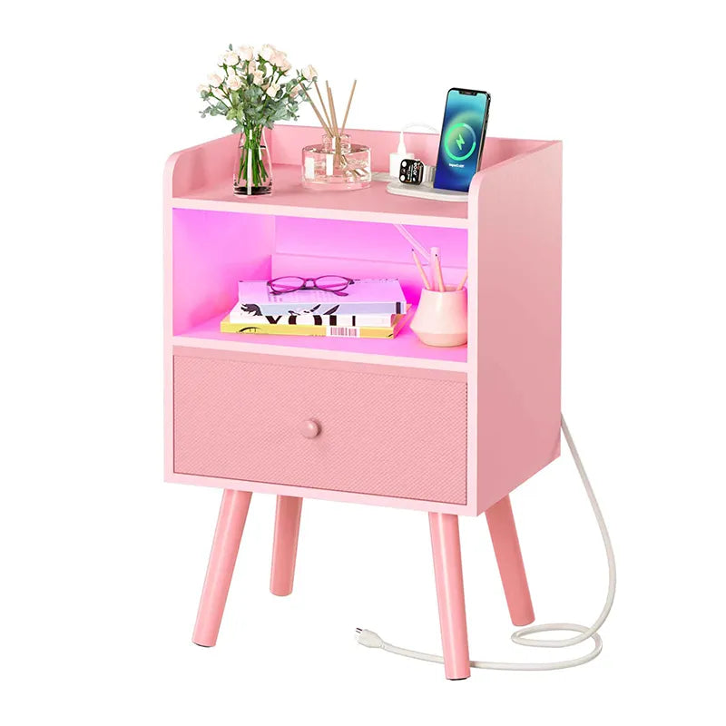 Yoobure Mordern 2-Tier Nightstand with LED