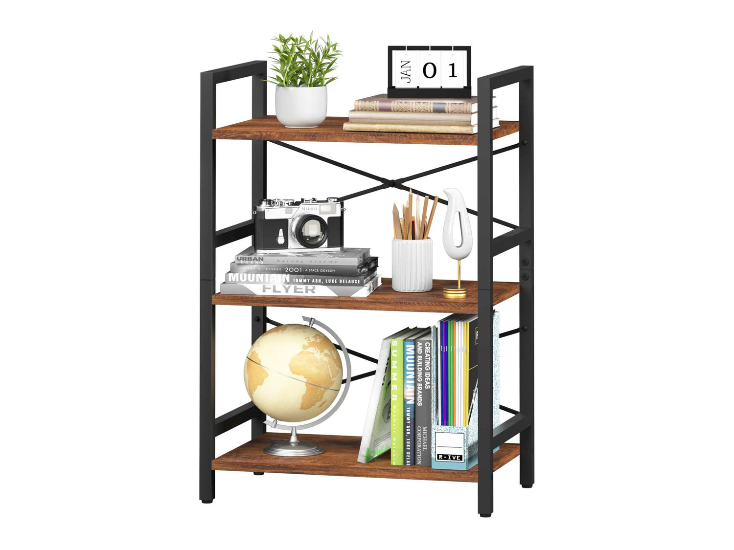 Yoobure 3-Tier Small Bookshelf