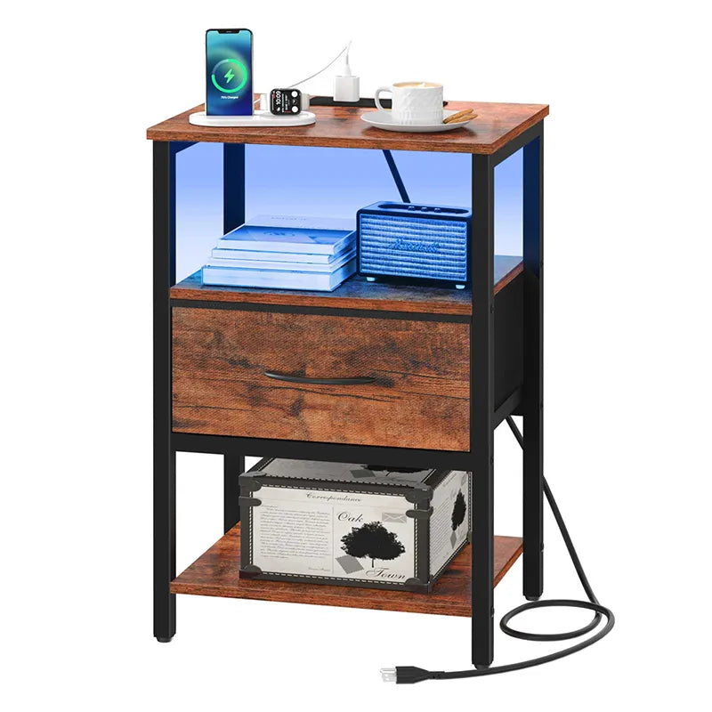 Yoobure 1-Drawer Nightstand with LED