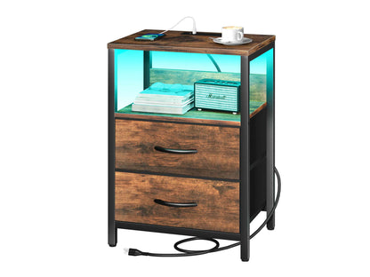 Yoobure 2-Drawers Nightstand with LED