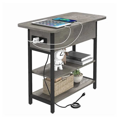 Yoobure Flip Top End Table with Charging Station