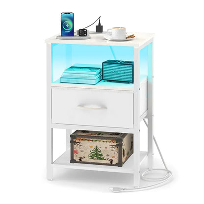 Yoobure 1-Drawer Nightstand with LED