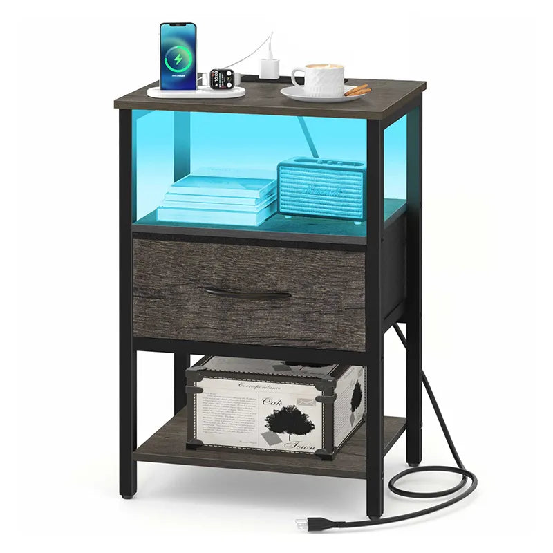 Yoobure 1-Drawer Nightstand with LED