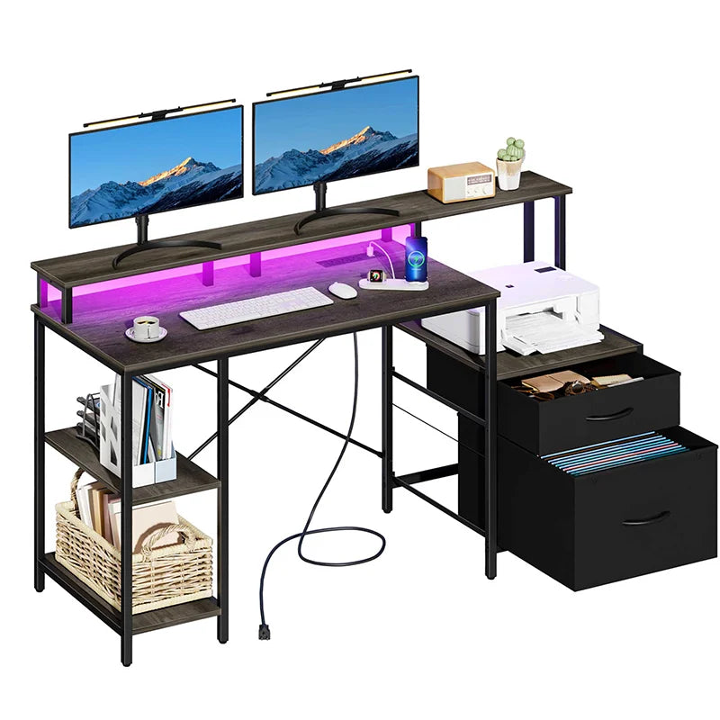 Yoobure 59 Inch 2-Drawer Computer Desk