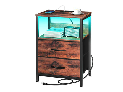 Yoobure 2-Drawers Nightstand with LED