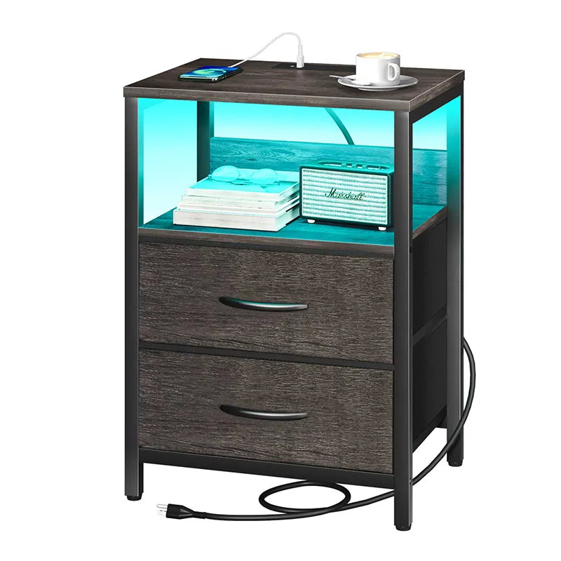 Yoobure 2-Drawer Nightstand with LED