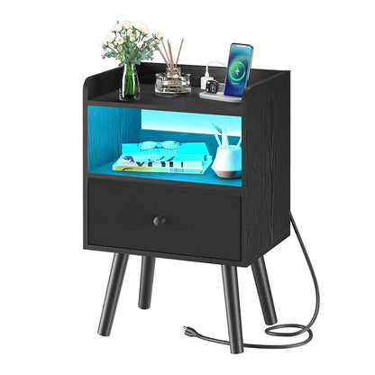 Yoobure Mordern 2-Tier Nightstand with LED