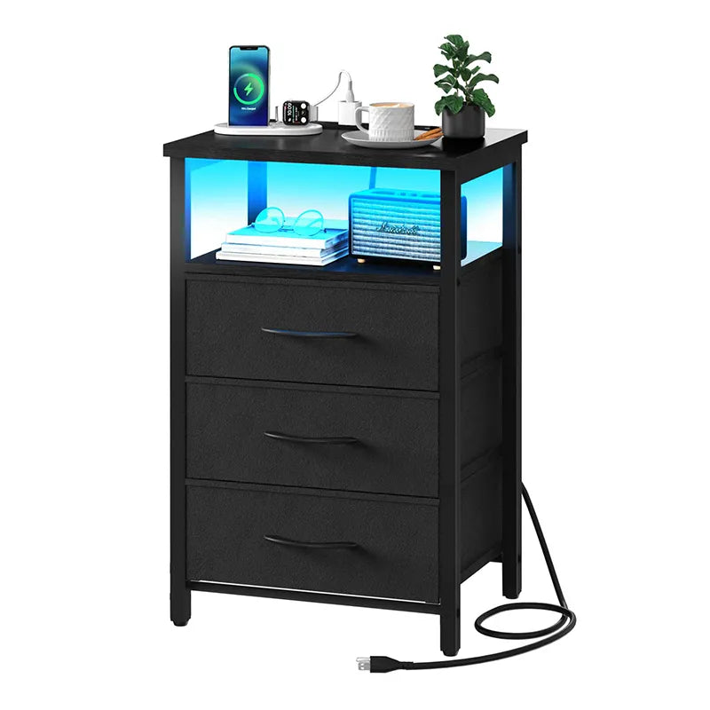 Yoobure 3-Drawer Nightstand with LED