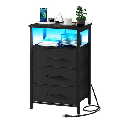 Yoobure 3-Drawer Nightstand with LED