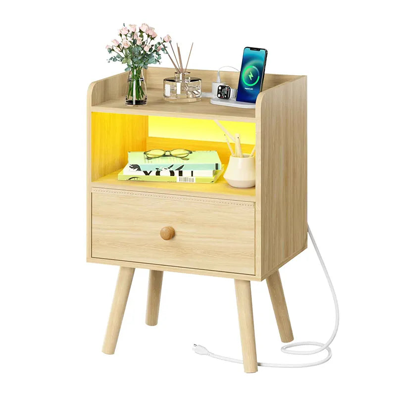 Yoobure Mordern 2-Tier Nightstand with LED