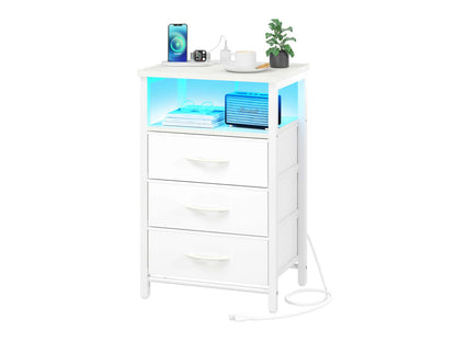 Yoobure 3-Drawers Nightstand with LED