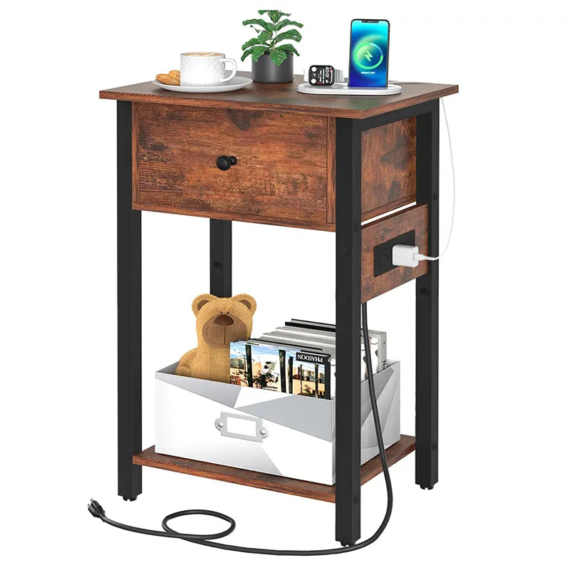 Yoobure Nightstand with 1 Wood Drawer