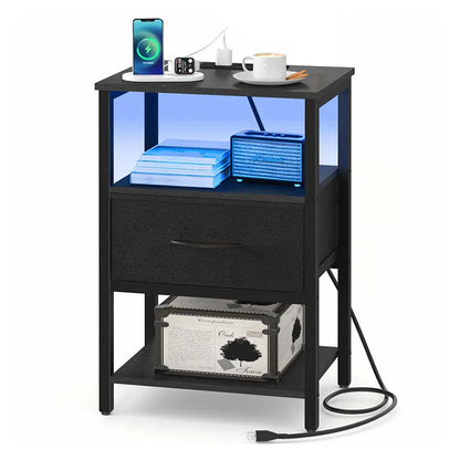 Yoobure 1-Drawer Nightstand with LED