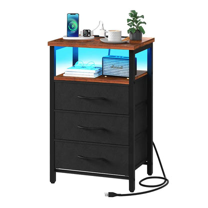 Yoobure 3-Drawer Nightstand with LED