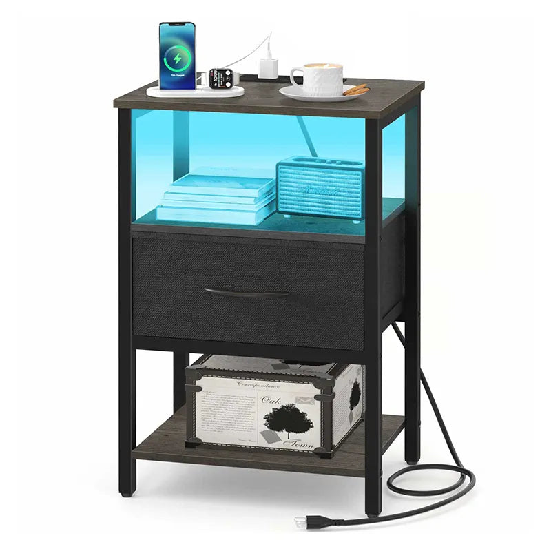 Yoobure 1-Drawer Nightstand with LED