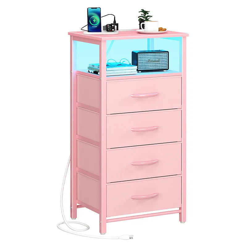 Yoobure 4-Drawer Nightstand with LED