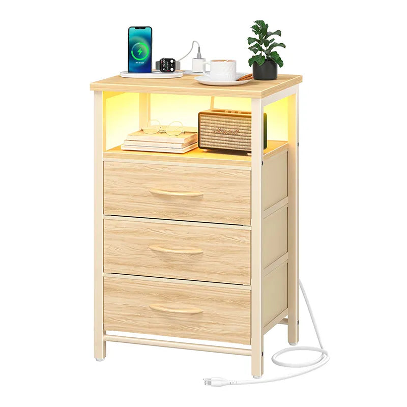 Yoobure 3-Drawer Nightstand with LED