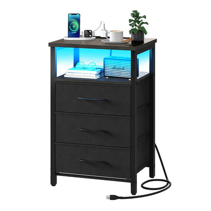 Yoobure 3-Drawer Nightstand with LED