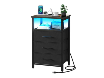 Yoobure 3-Drawers Nightstand with LED