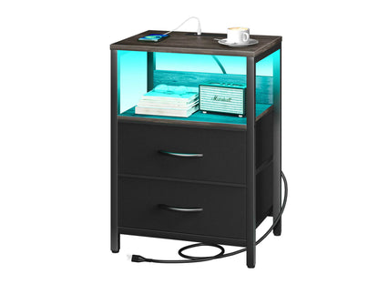 Yoobure 2-Drawers Nightstand with LED