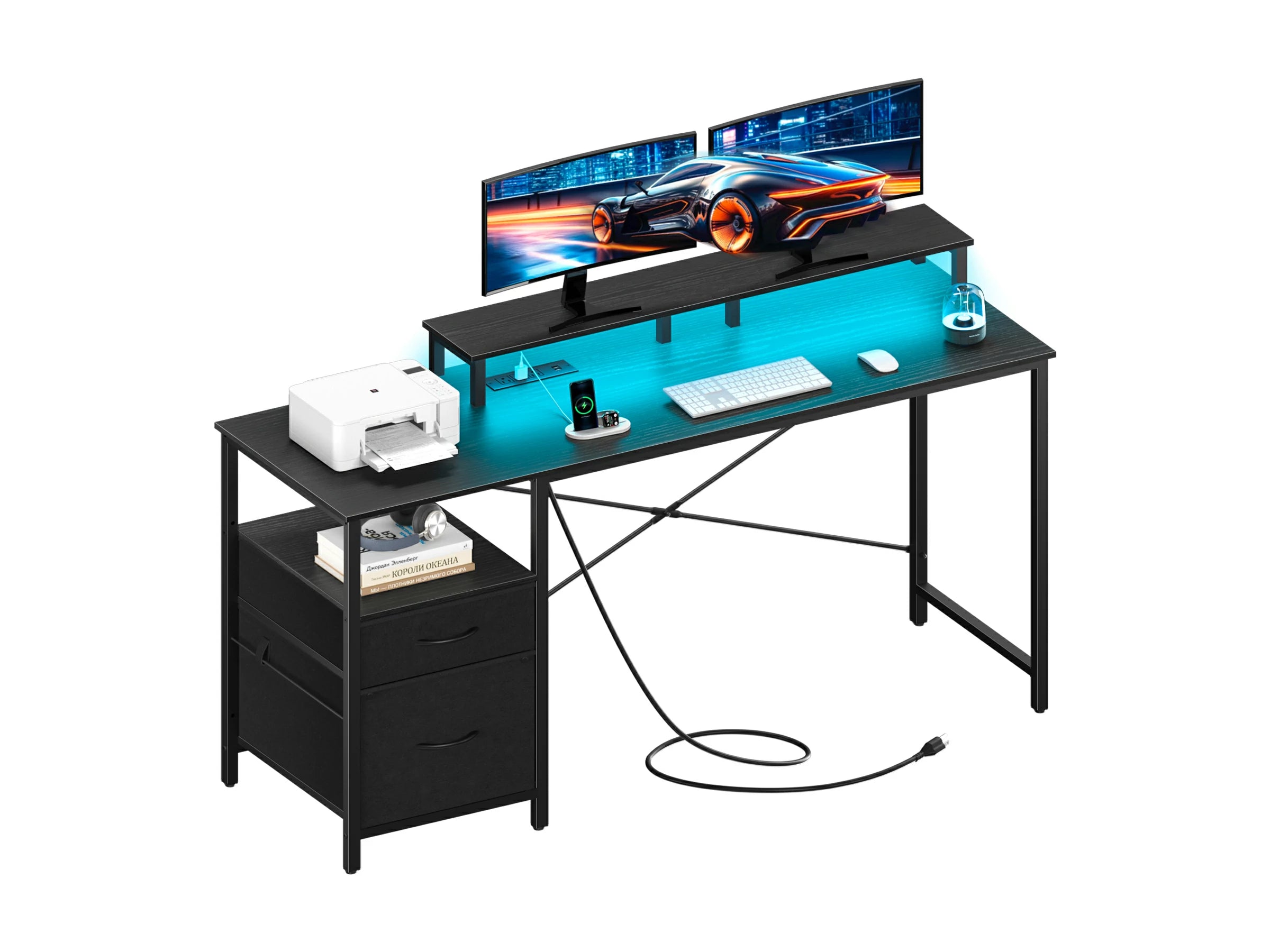 Yoobure 2-Drawers Computer Desk