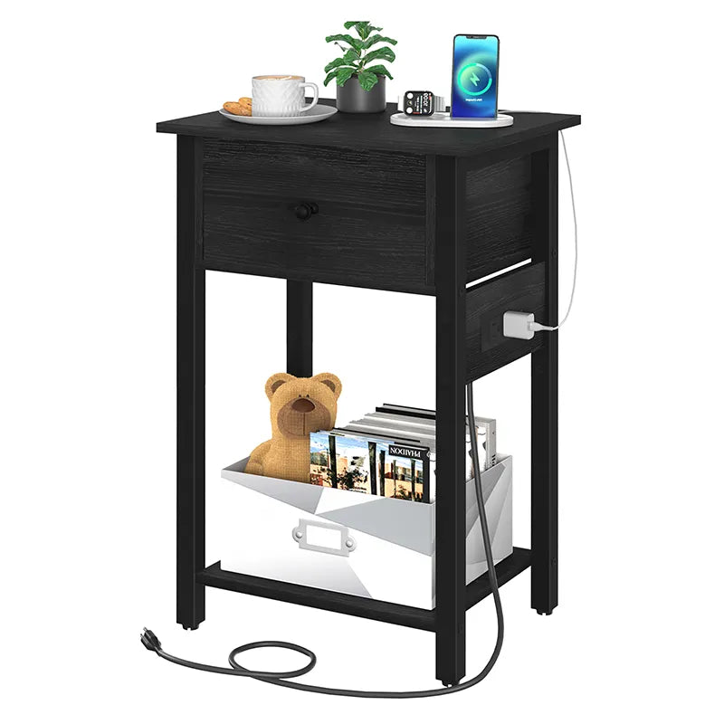 Yoobure Nightstand with 1 Wood Drawer