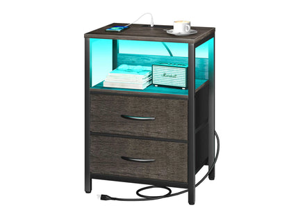 Yoobure 2-Drawers Nightstand with LED