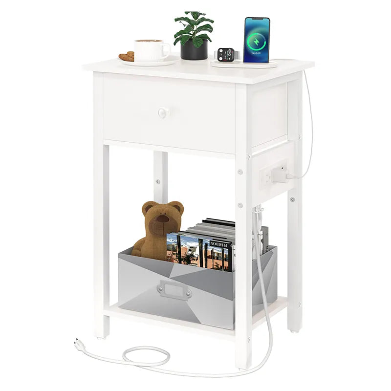 Yoobure Nightstand with 1 Wood Drawer