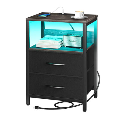 Yoobure 2-Drawer Nightstand with LED