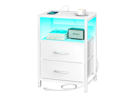 Yoobure 2-Drawers Nightstand with LED