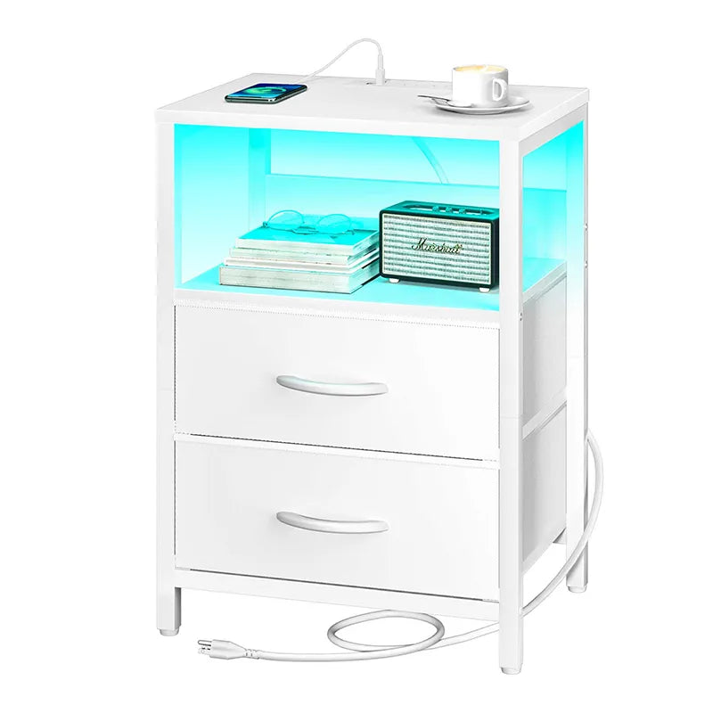 Yoobure 2-Drawer Nightstand with LED