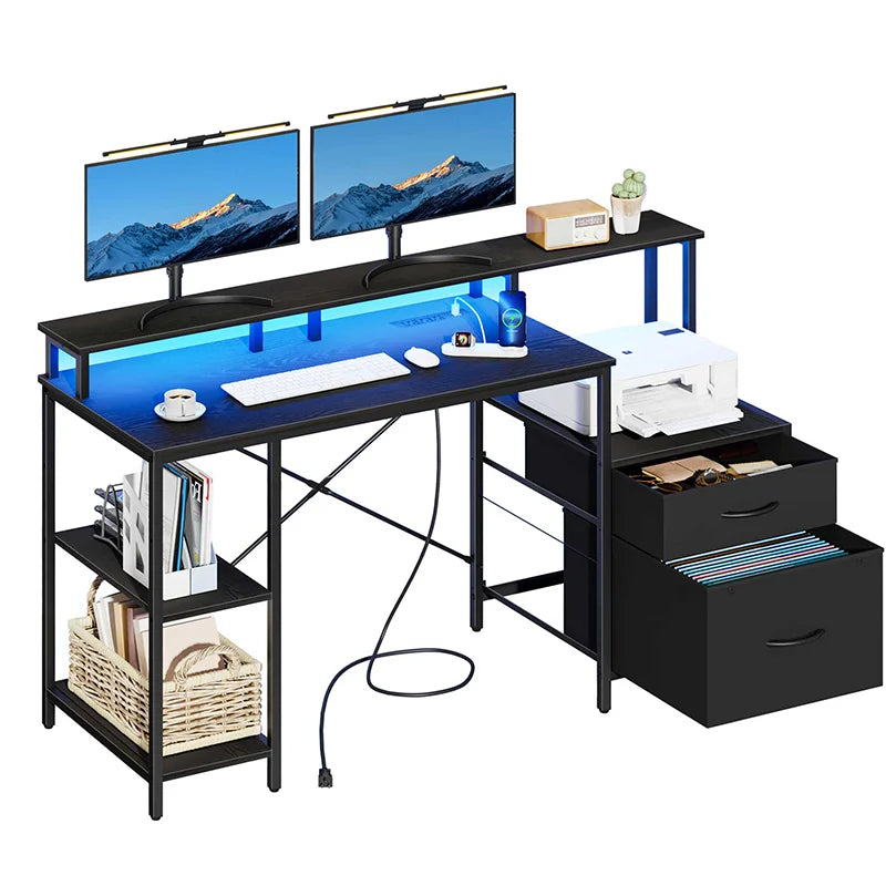 Yoobure 59 Inch 2-Drawer Computer Desk