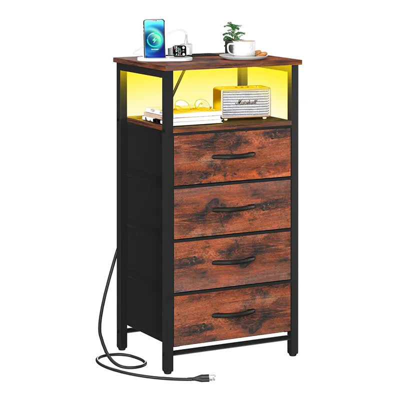 Yoobure 4-Drawer Nightstand with LED