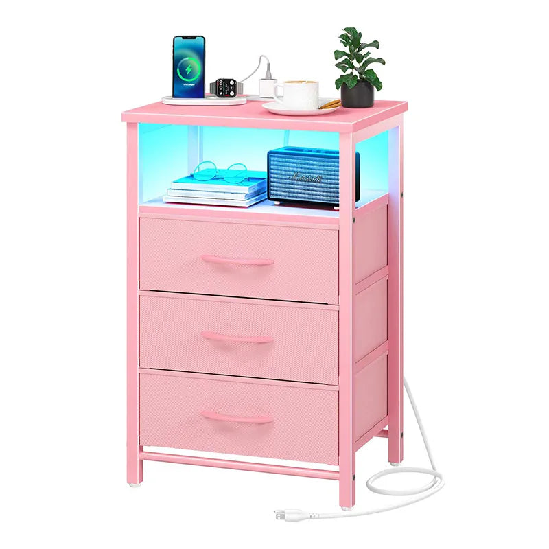 Yoobure 3-Drawer Nightstand with LED