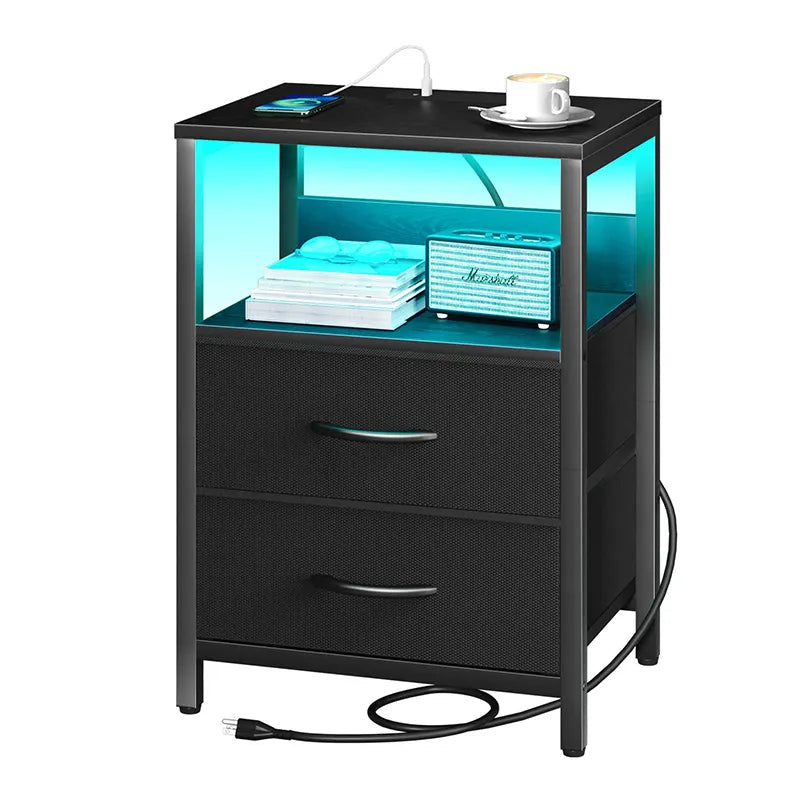 Yoobure 2-Drawer Nightstand with LED