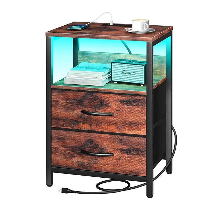 Yoobure 2-Drawer Nightstand with LED