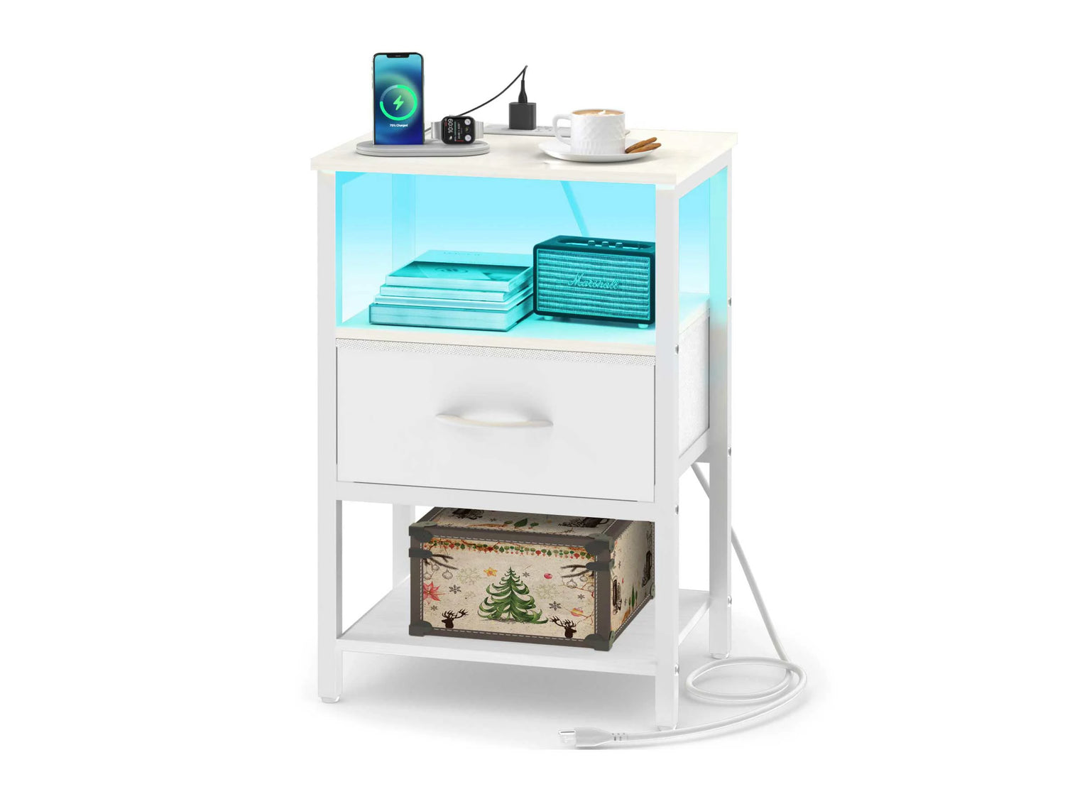 Yoobure 1-Drawer Nightstand with LED