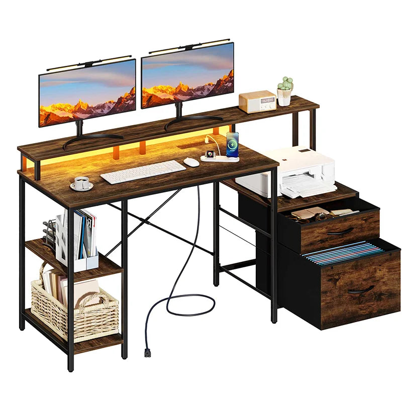 Yoobure 59 Inch 2-Drawer Computer Desk