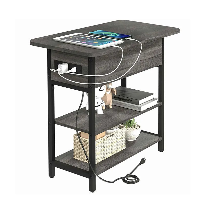 Yoobure Flip Top End Table with Charging Station