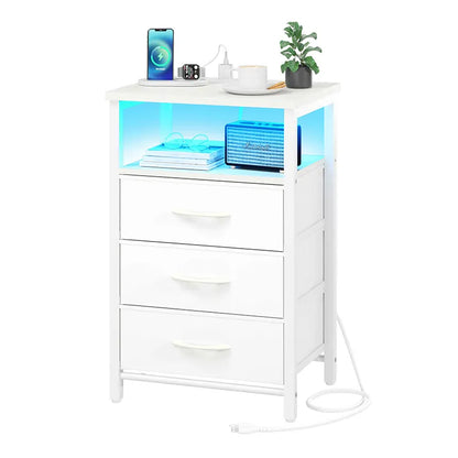 Yoobure 3-Drawer Nightstand with LED