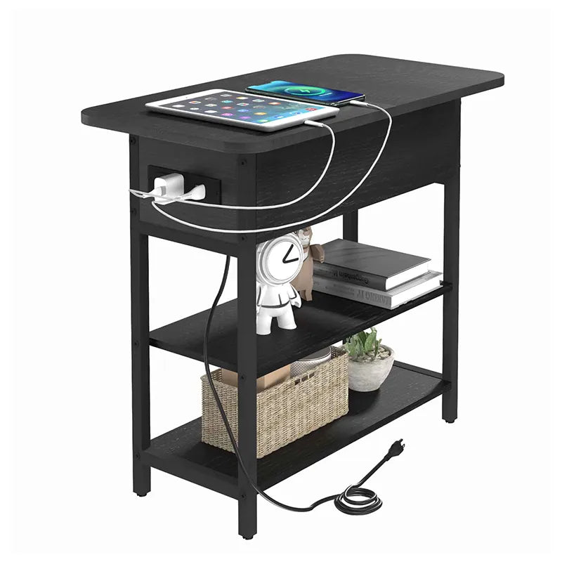 Yoobure Flip Top End Table with Charging Station