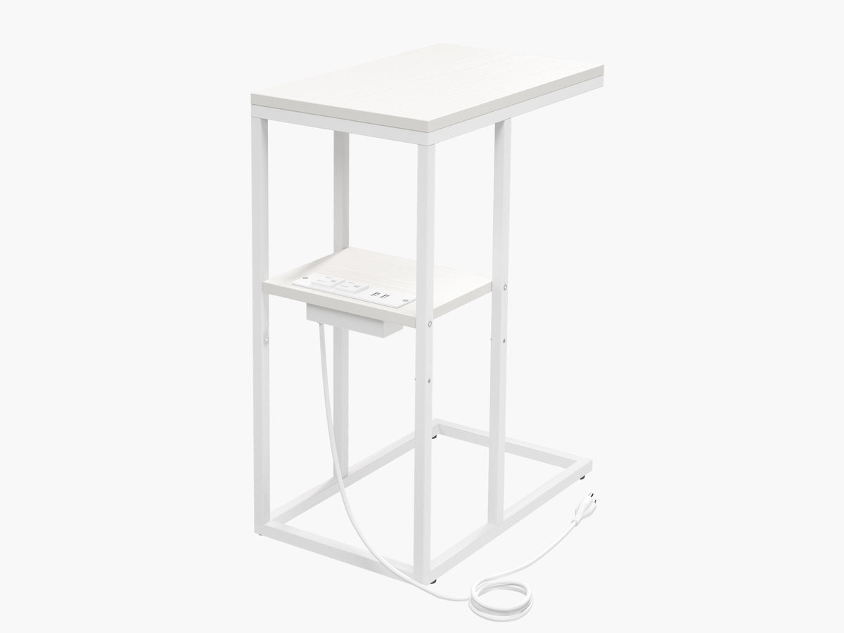 Yoobure LED C Shaped End Table with Charging Station