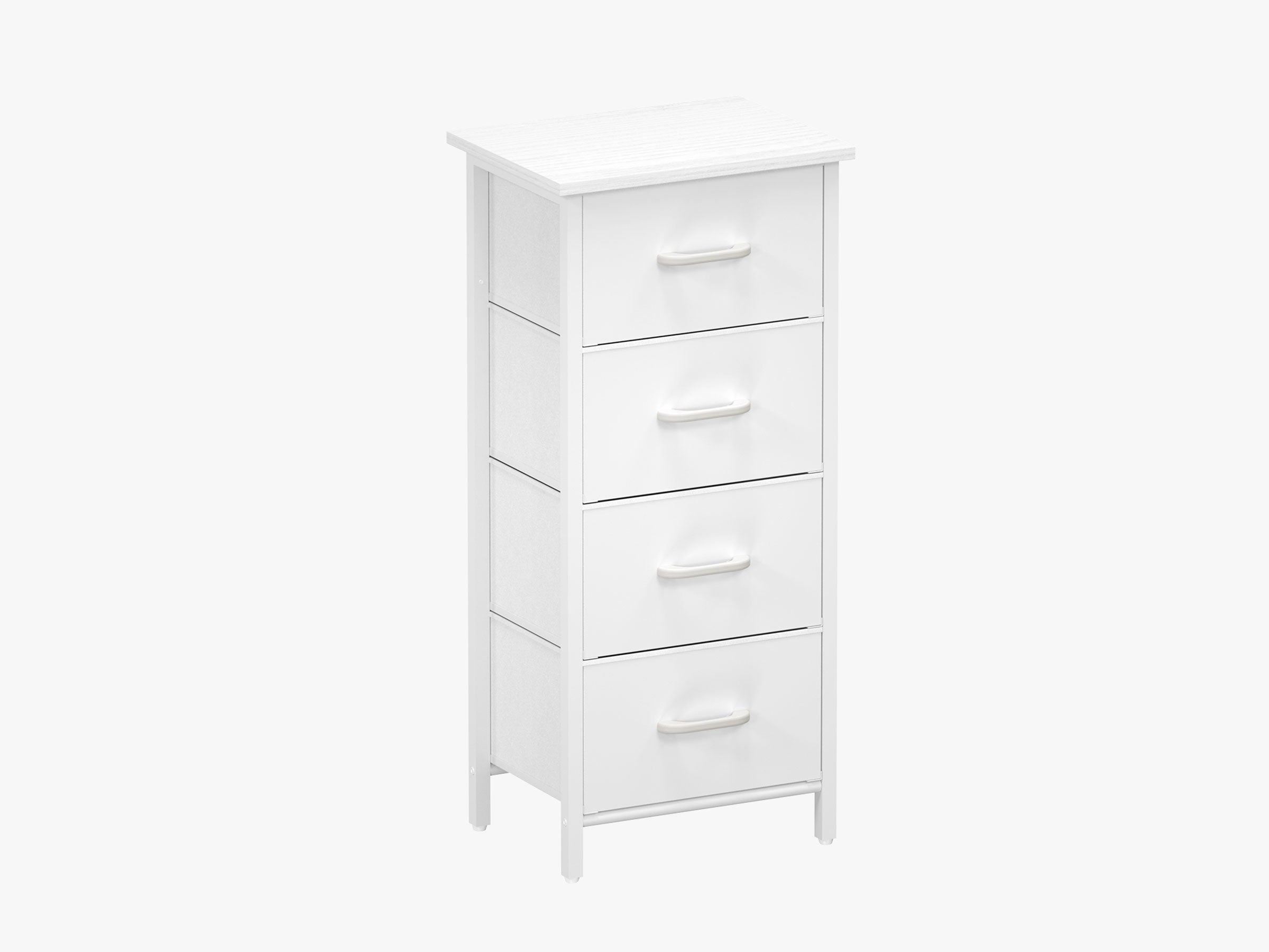 White Yoobure 4-Drawers Beside Table