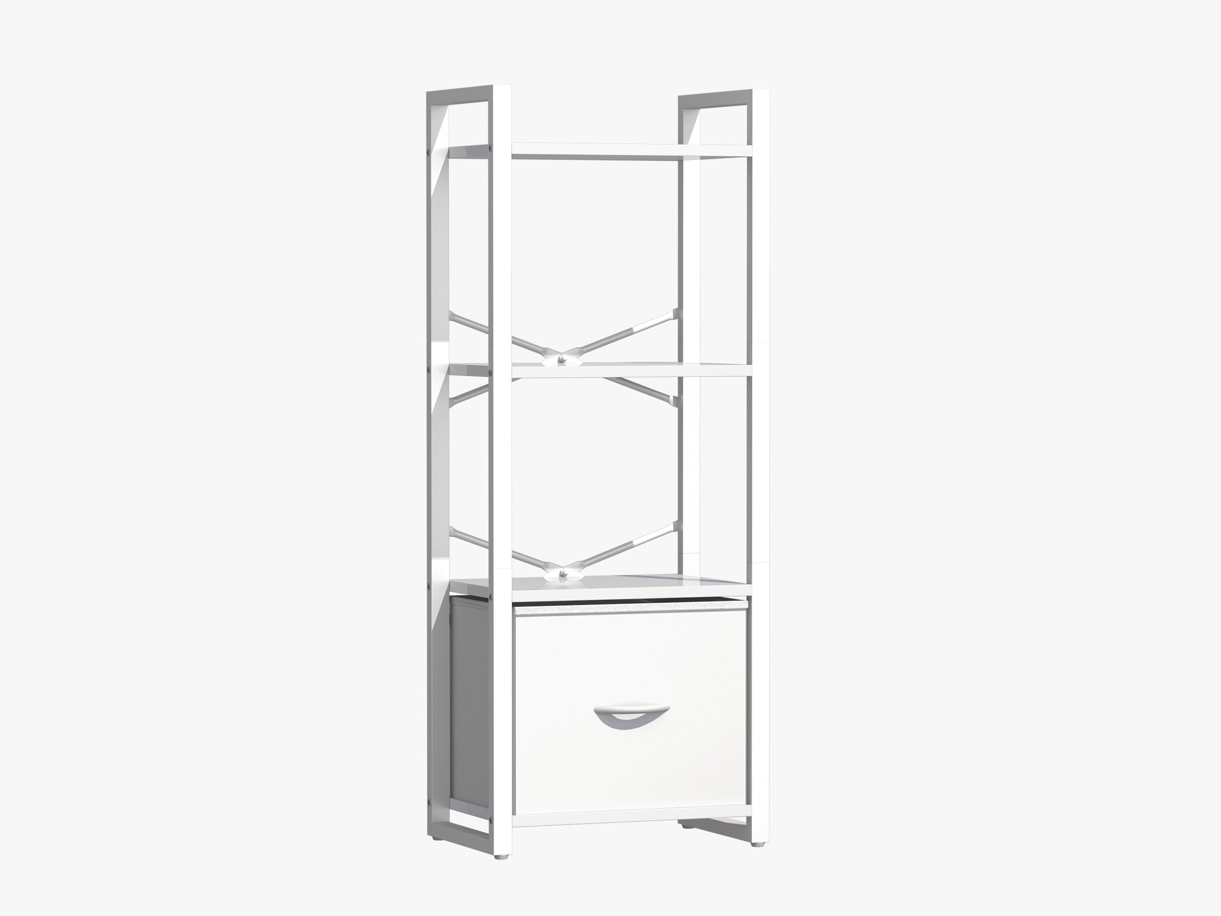 White Yoobure 4-Tier Bookshelf with one Drawer