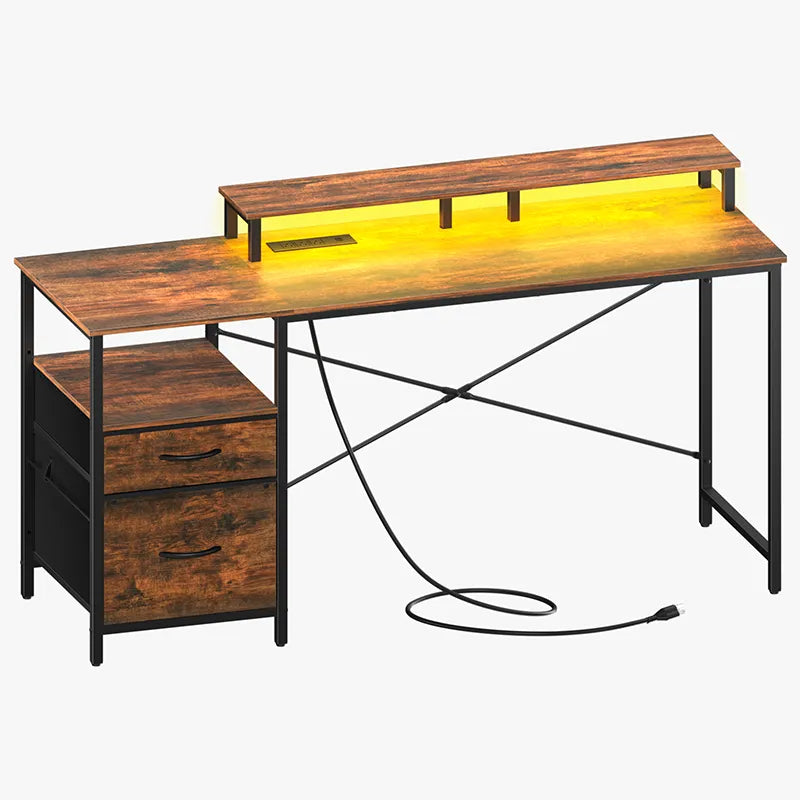 Yoobure 55.1 Inch 2-Drawer Computer Desk