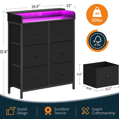 Yoobure 6 Drawers Stand with LED