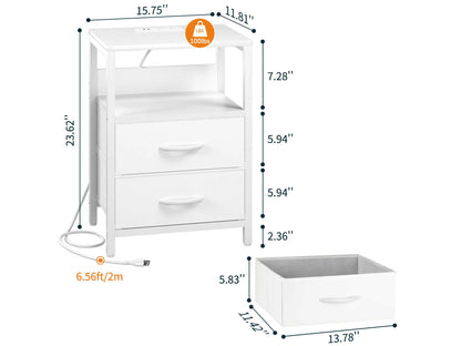 Yoobure 2-Drawers Nightstand with LED